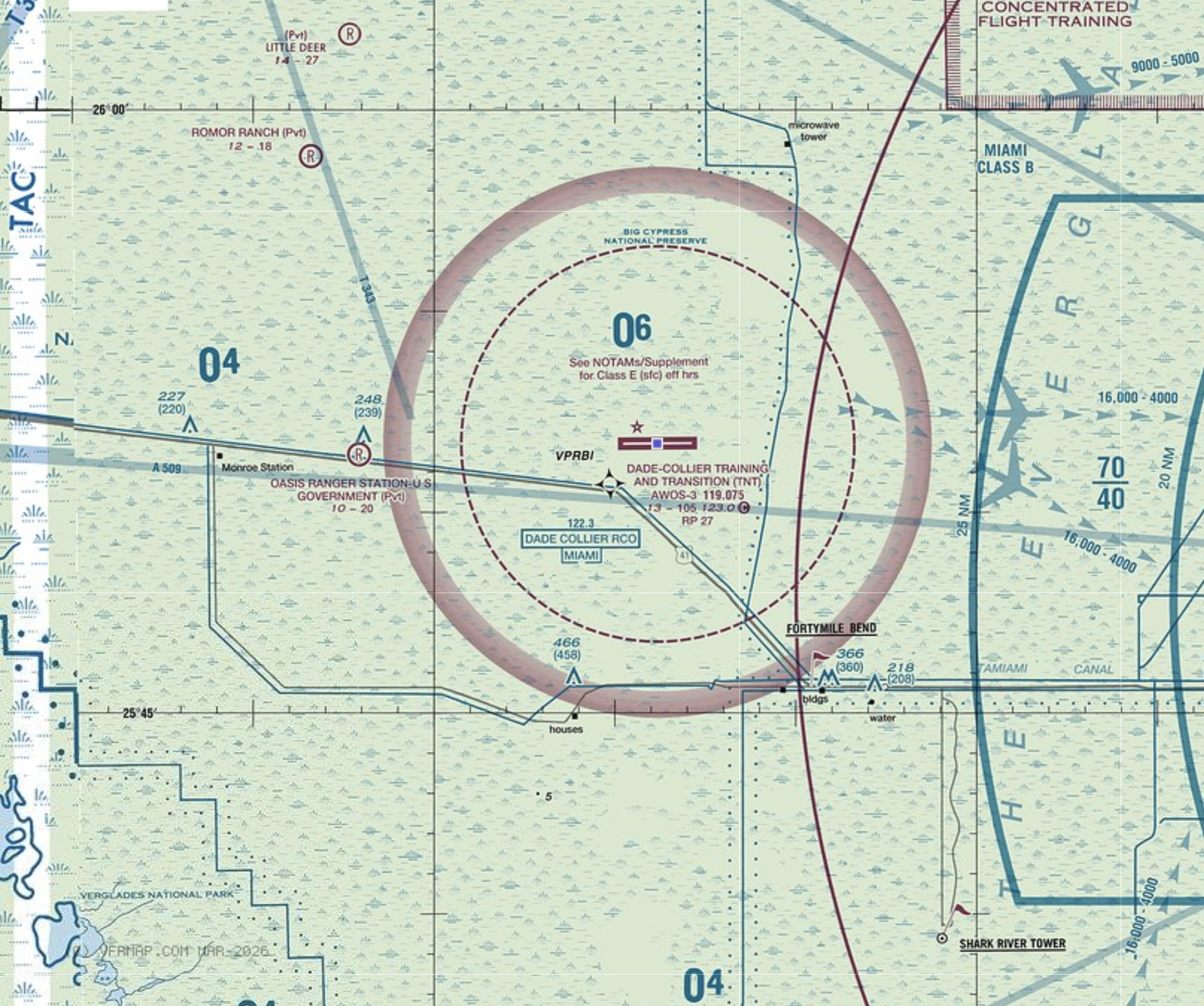 Dashed magenta line marking Class E airspace that extends to the surface